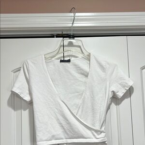 Brandy Melville Women’s White Wrap Top